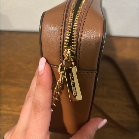 Michael Kors Polka Dot Crossbody Bag in Brown and White - Picture 8 of 10